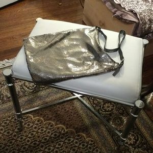 Whiting & Davis silver/gunmetal Evening bag